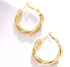 ピアス k18 ゴールド フープ 金属アレルギー対応 高品質 揺れる 上品