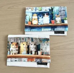蓋付きポケットティッシュケース 絆創膏 ハンドメイド ハムスター チンチラ2点