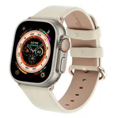 新品✨Apple Watch バンドセット レザー ホワイト×ピンク 44/45