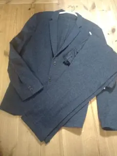 ​【こなれ感】ZARA MAN ジャージー セットアップスーツ ネイビー XL