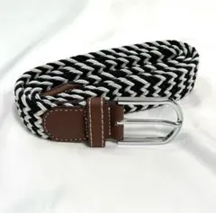 ベルト メンズ 編み込み メッシュ ビジネスカジュアル 伸縮 サイズ調整フリー