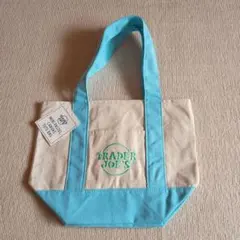 ☆新品☆Trader Joe's☆ミニパステルキャンバストートバッグ☆水色☆