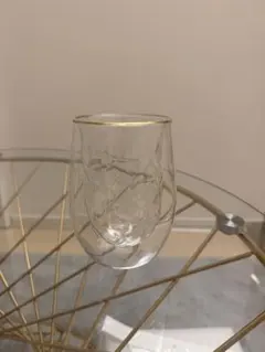 Francfranc透明ガラス製グラス 金色の縁取り