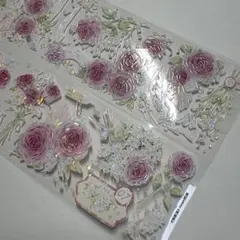 訳あり　マスキングテープ　petテープ　コラージュ　1ループ　海外マステ　薔薇