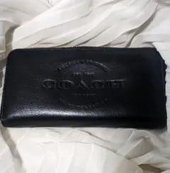 長財布 COACH レザー ロゴ型押し