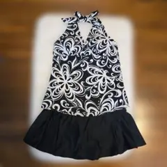 セパレート水着・ 黒白花柄