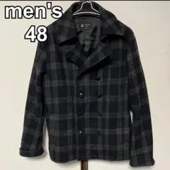 チェック柄コート