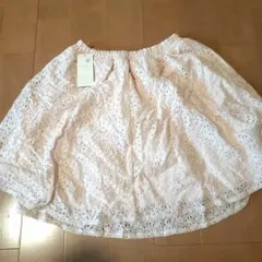 earth music&ecology フラワーレースフレアスカート