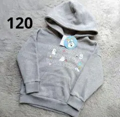 んぽちゃむ　ロゴパーカー　裏起毛　120　おぱんちゅうさぎ　子供服　スウェット