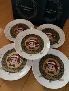 不二家 ペコちゃん 1995年 クリスマスプレート 5枚セットのサムネイル