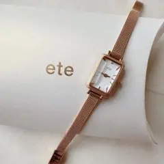 【新品未使用】ete ホワイトレザー腕時計 ソーラーウォッチ（890392_890394） ｜ women（ウィメンズ