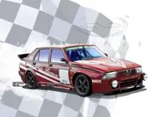 【額入り2Lイラスト】alfaromeo 75 turbo evoluzione