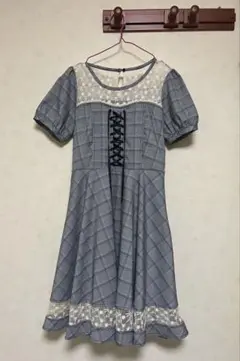 axes femme チェック柄 半袖ワンピース 膝丈