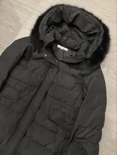一回着用のみ美品★ロペピクニック ファー付きダウンロングコート Sサイズ 黒