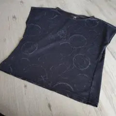 【UNIQLO】幾何学模様 ノースリーブTシャツ 黒　Mサイズ