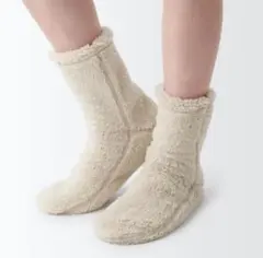 ○無印良品(MUJI)/足なり直角ボアフリースルームソックス/23〜25cm○