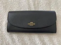 COACH 長財布 ブラック レザー フラップのサムネイル