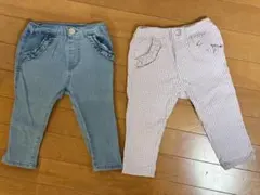 SERAPH デニムとチェック柄の長ズボン2点セット