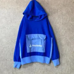 GU(M)パーカー＊プレイステーション＊コラボ＊プルオーバー＊ロゴプリント＊青