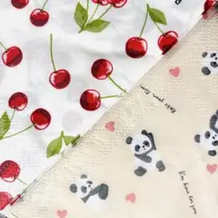 ★かわいい★パンダちゃん &さくらんぼペーパーナプキン セット　各15枚入り