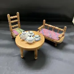 9月25日タイムセール　ミニチュア家具セット テーブル・椅子・ティーセット