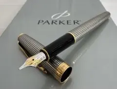 Parker スターリングシルバー 万年筆 チェック柄 Parker 万年筆 シルバー・ゴールド チェック柄 - メルカリ