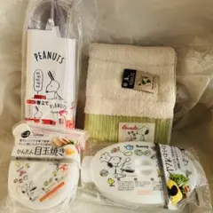スヌーピー福袋キッチン用品4点セットおかいものSNOOPYタオル箸立て電子レンジ