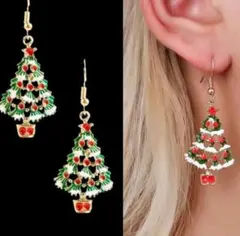 クリスマス目前 ツリーのピアス 珍しい