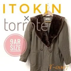 【極美品✨】itokin　イトキン　9AR torrnte　緑　コート　シルクのサムネイル