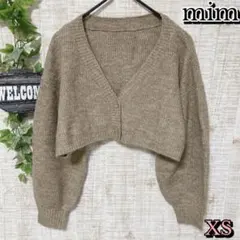 【mim】Vネックニットクロップドカーディガン XS ミックスニット