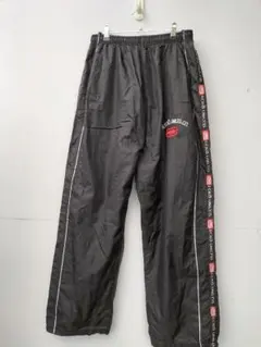 90s刺繍 ECKO ナイロントラックパンツ 黒 B系HIPHOP