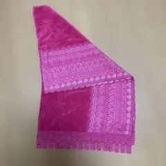 【昭和レトロ／古着】ピンク刺繍レースショール