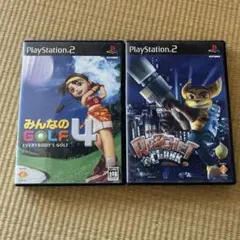 プレステ2ソフト2点SET売り ラチェット&クランク、みんなのGOLF4