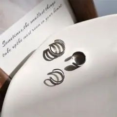 3点セット イヤーカフ シルバー 重ね付け メンズ レディース フェイクピアス