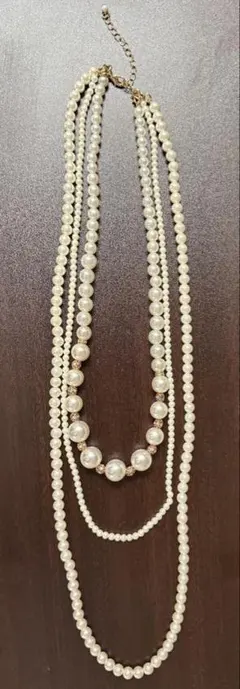ホワイトパール 三連ネックレス