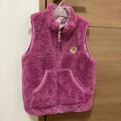 ホットビスケッツ　フリース　リバーシブルベスト　花柄　110 ミキハウス