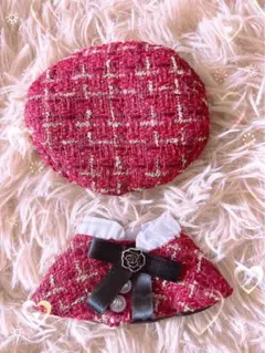 即購入可！ぬい服　ぬいぐるみ服　ポンチョ　赤色2点セット10cm