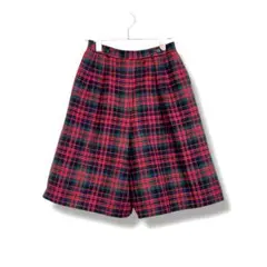 日本製✨美品【マックレガー】チェック柄 キュロット 赤 緑 66-92 M相当