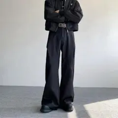 スラックス ワイドパンツ
