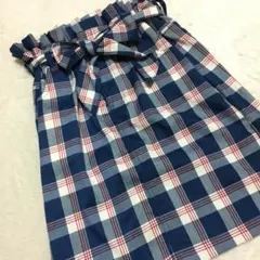 WEGO 青チェックタイトスカート