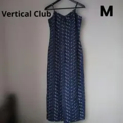Vertical Club デニム 小花柄 キャミ ロングワンピース 総刺繍 M