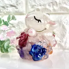 願いを包む花玉うさぎ｜癒しと守りのオルゴナイト｜うさぎ・癒し・可愛いプレゼント