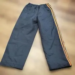 【140】キッズ ロングパンツ ネイビーオレンジライン中綿入り美品