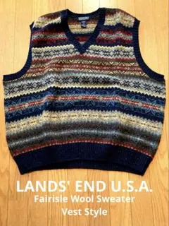 LANDS' ENDのフェアアイル柄のシェトランドウールのヴェストです。
