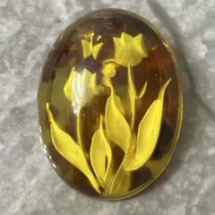 【綺麗 ヴィンテージ】張鼈甲 蝶々/チューリップ ブローチ