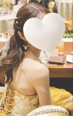 ゴールド 花モチーフ イヤリング ブライダル