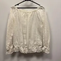 ホワイトオフショルダー長袖シャツのサムネイル