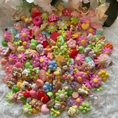 デコパーツ　プラパーツ　かわいい　材料　花　リボン　モチーフ　新品