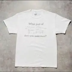 00s 数式メッセージプリントホワイトTシャツ US古着Lサイズ