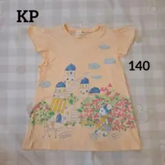♥️美品♥️【KP】140 オレンジ うさぎ プリント りぼん